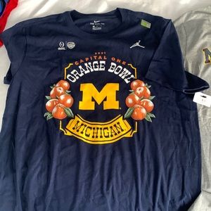 Large Nike Air Jordan Michigan Football 2021 Orange Bowl shirt